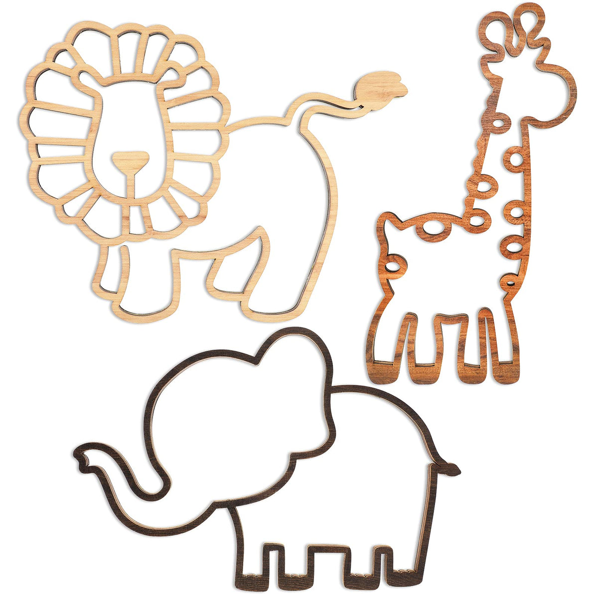 Yulejo safari lion wall decor on wood adds playful nursery charm.