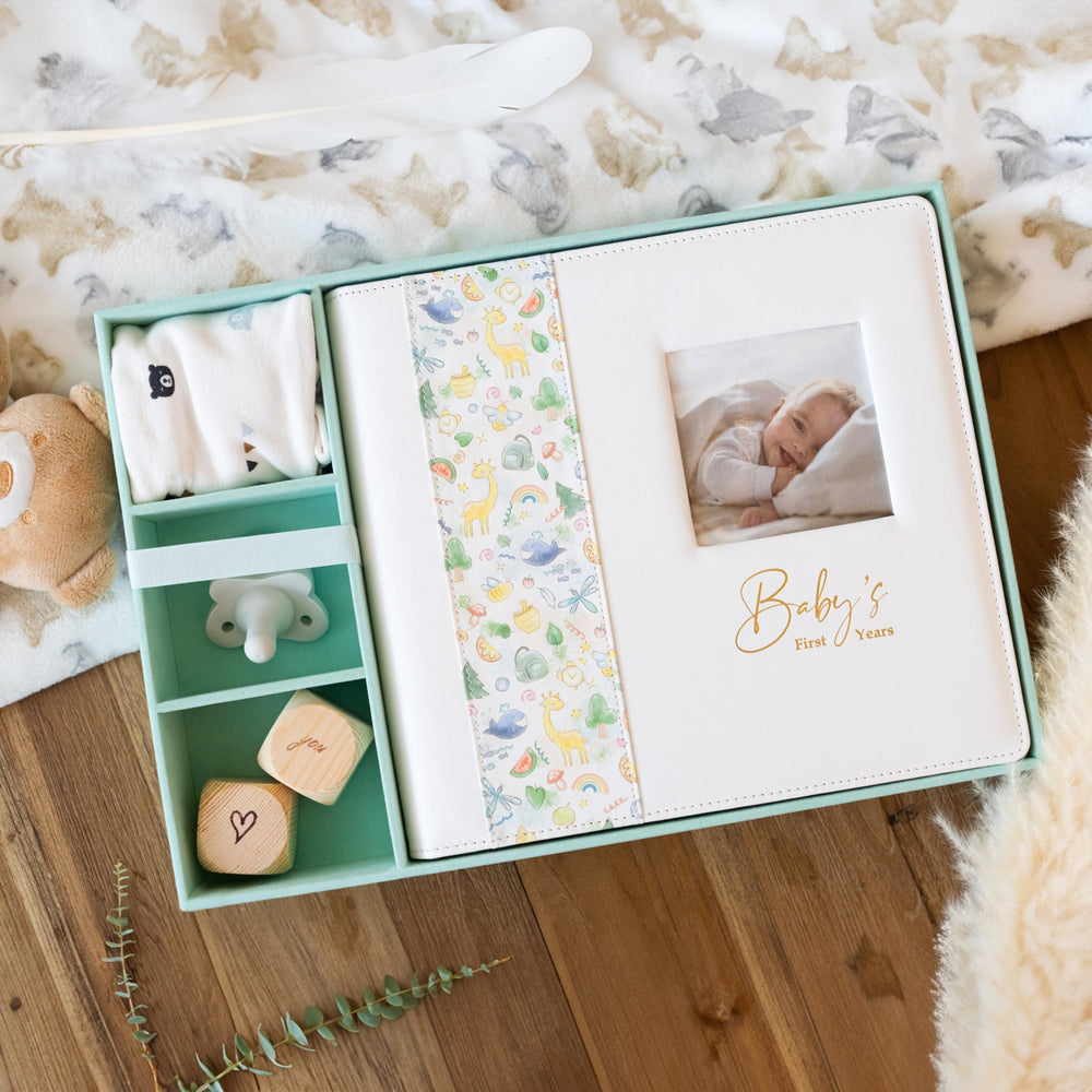 Yulka Crafts baby memory book unboxing gift set presents a thoughtful keepsake package
