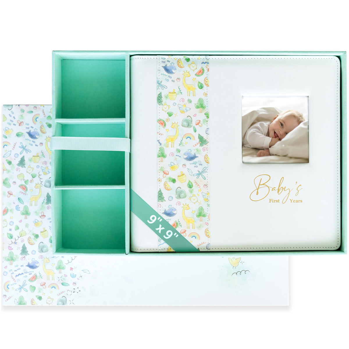 Yulka Crafts keepsake baby memory book leather cover, durable keepsake for baby milestones