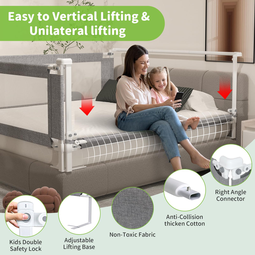 yulongtengfei bed rail adjustable height 12 inches adapts to mattress thickness