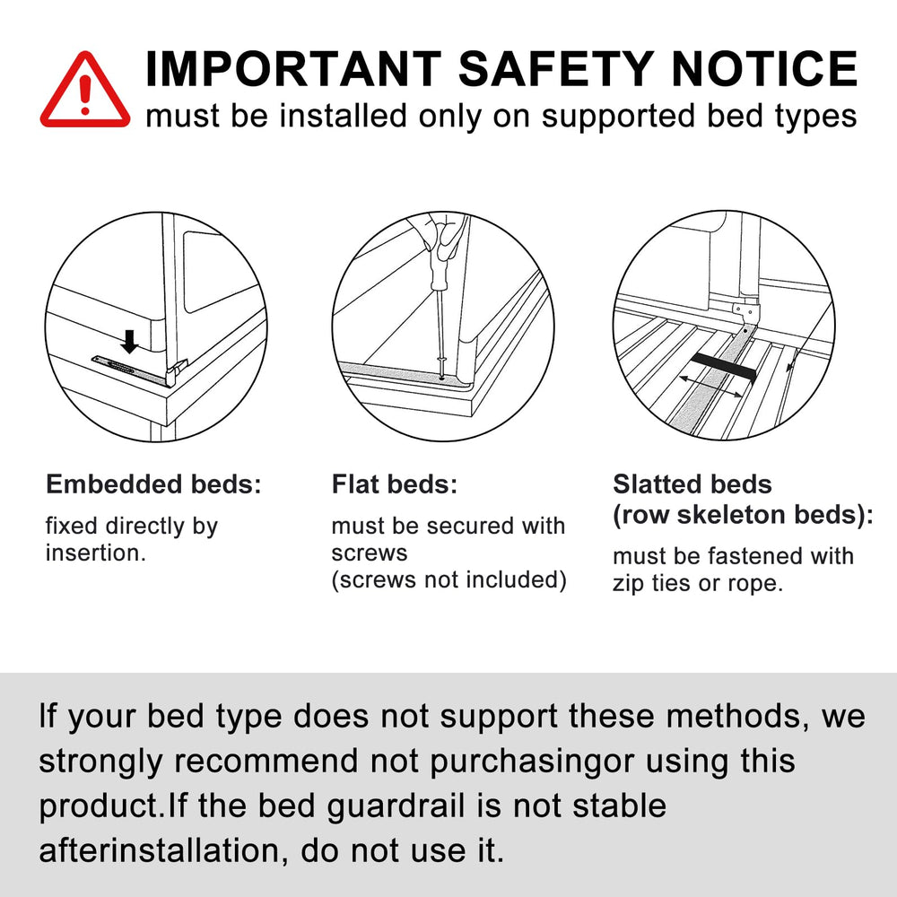 yulongtengfei king-size bed rail fits embedded beds for a secure fit