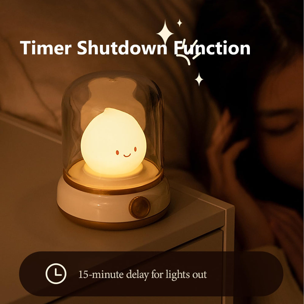 YumeGlint silicone flame close-up, cool-to-touch safe design for kids' rooms.