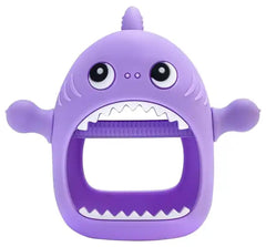 Yummy Baby shark teether mitten in purple for easy grip during teething