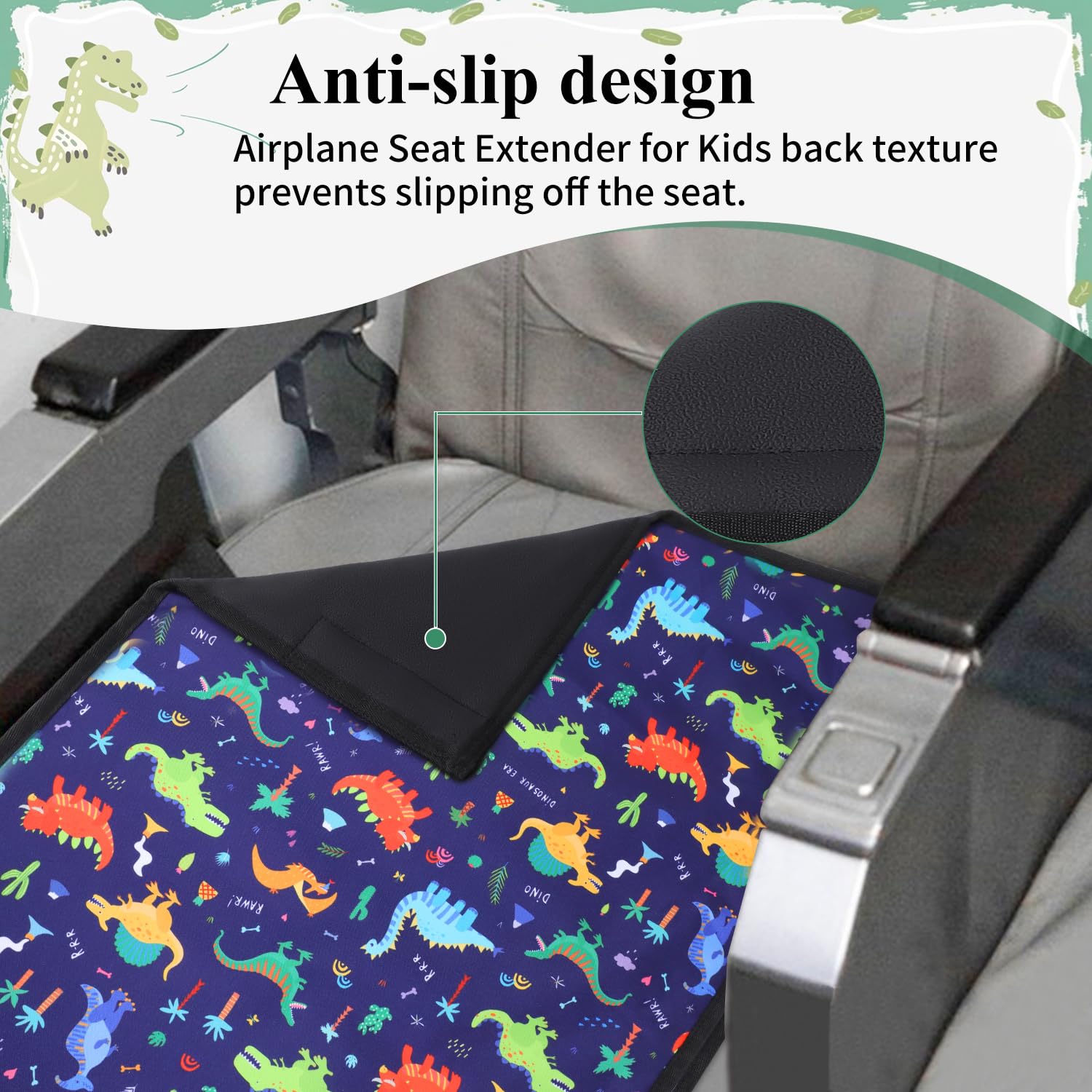 YUMTIM in-flight use example with the bed attached to a tray seat.