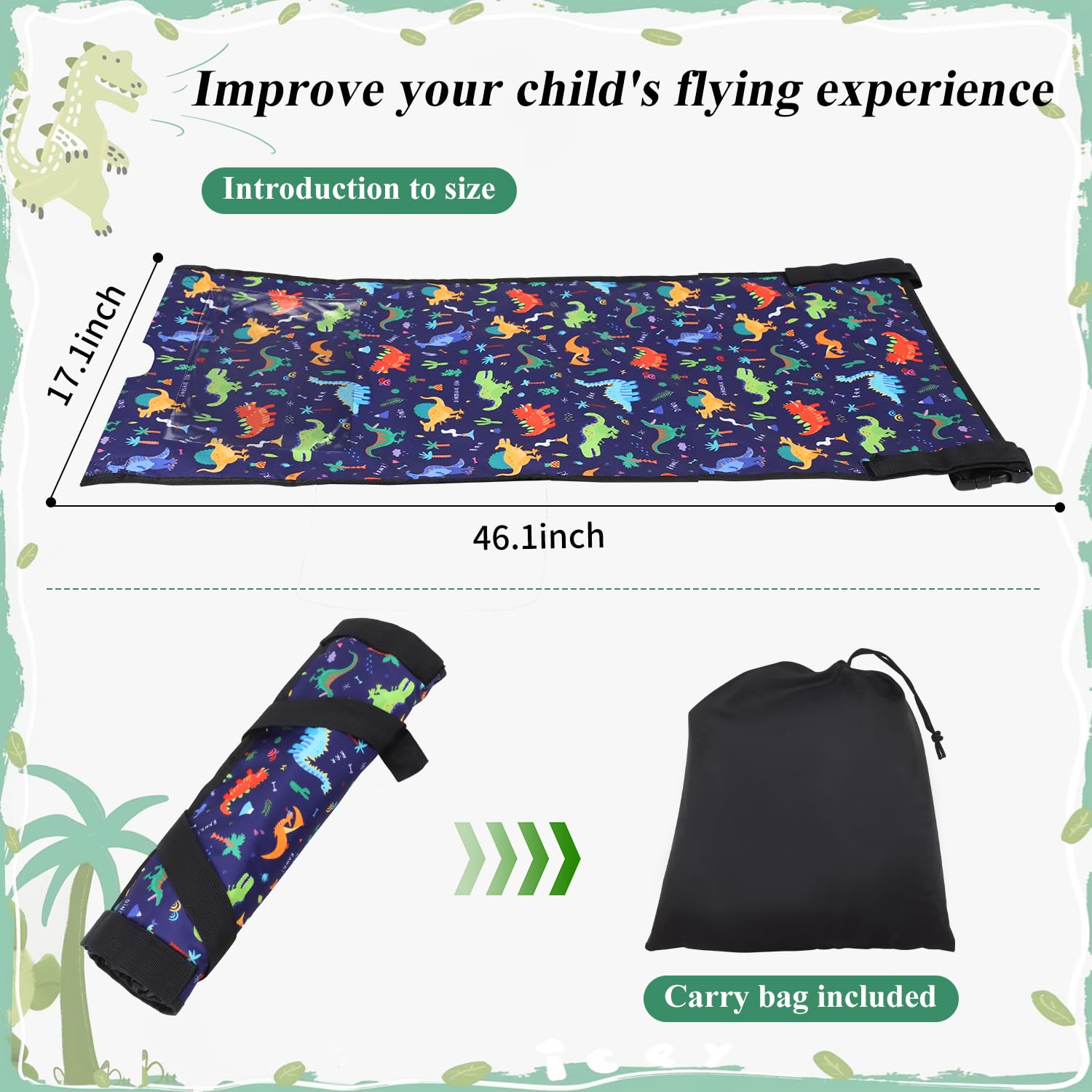 YUMTIM waterproof fabric reduces mess and simplifies cleaning on flights.