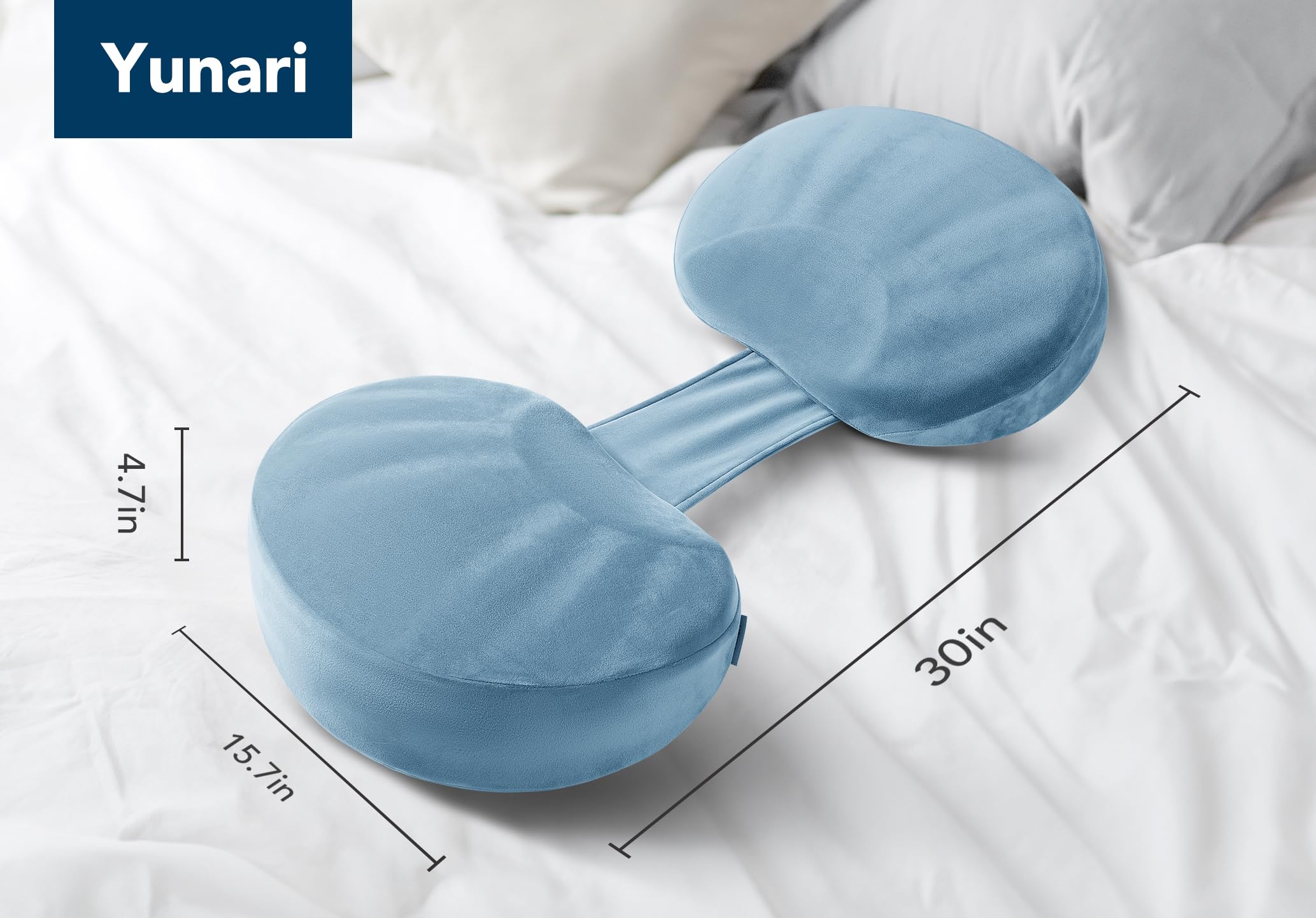 Yunari adjustable 24-30 inch length adapts to different pregnancy stages.