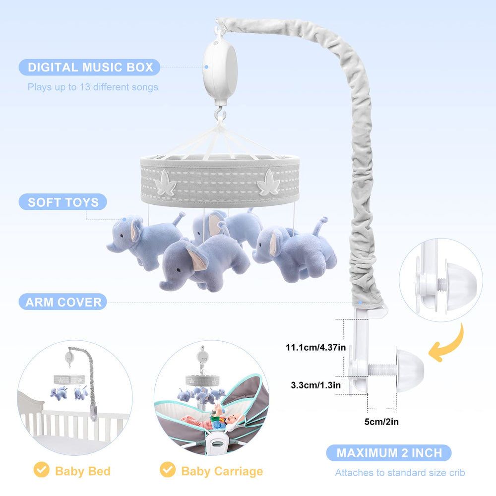 YUNGCHI baby-mobile volume-control ensures comfortable sound levels.