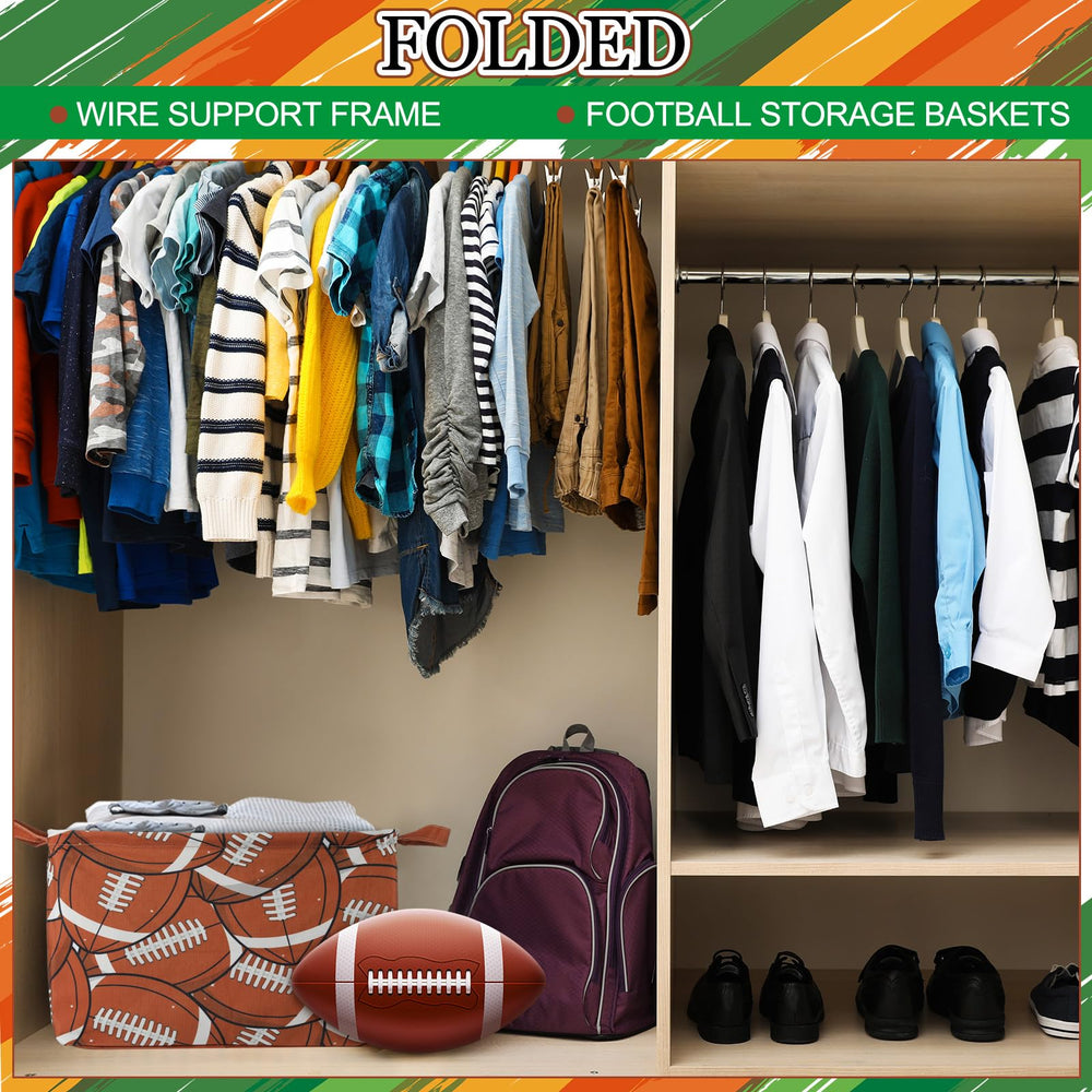 Yungyan football storage basket ideal for closet shelf organization