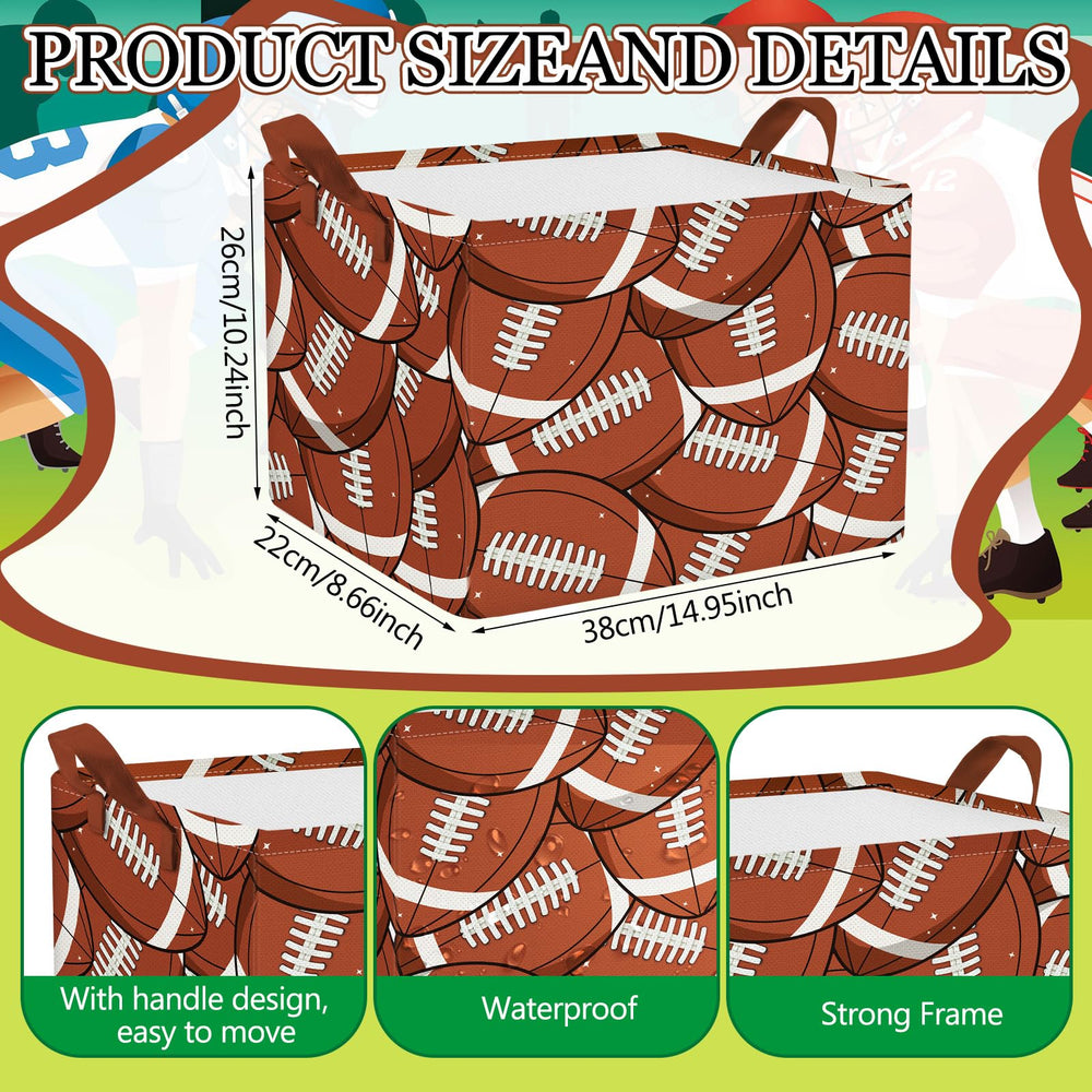 Yungyan football storage basket with a goal graphic for themed decor and function
