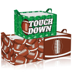 Yungyan football storage basket with green field design for tidy playroom organization
