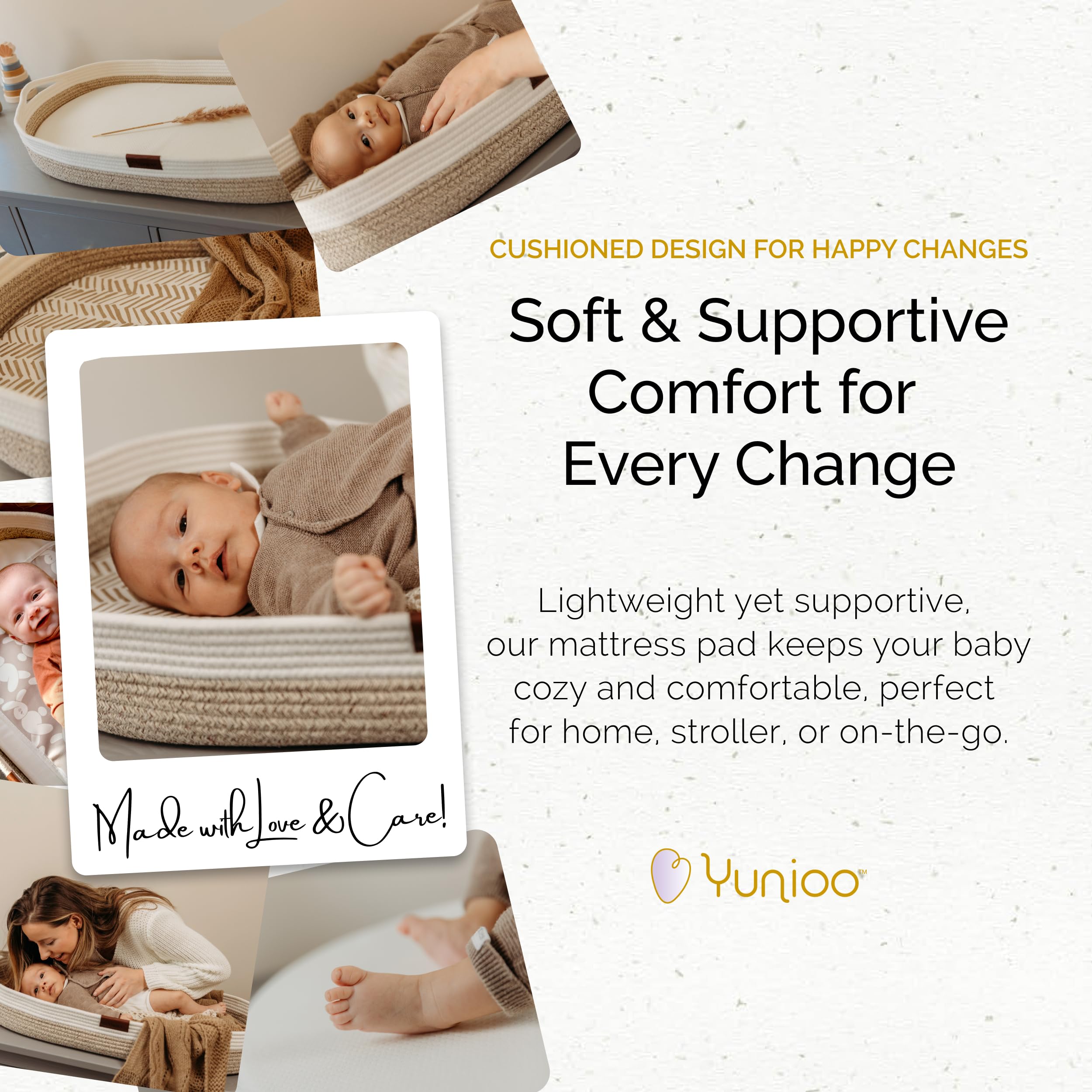 Yunioo changing pad fits Moses baskets for cozy nursery changes