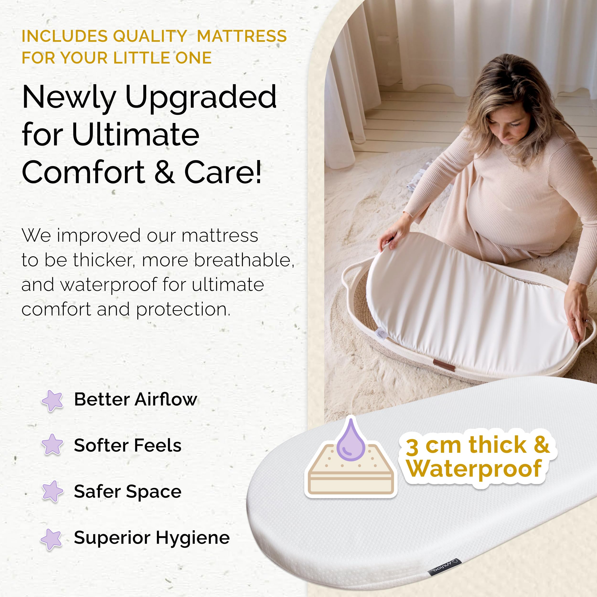 Yunioo changing table topper folds flat and travels easily across surfaces.