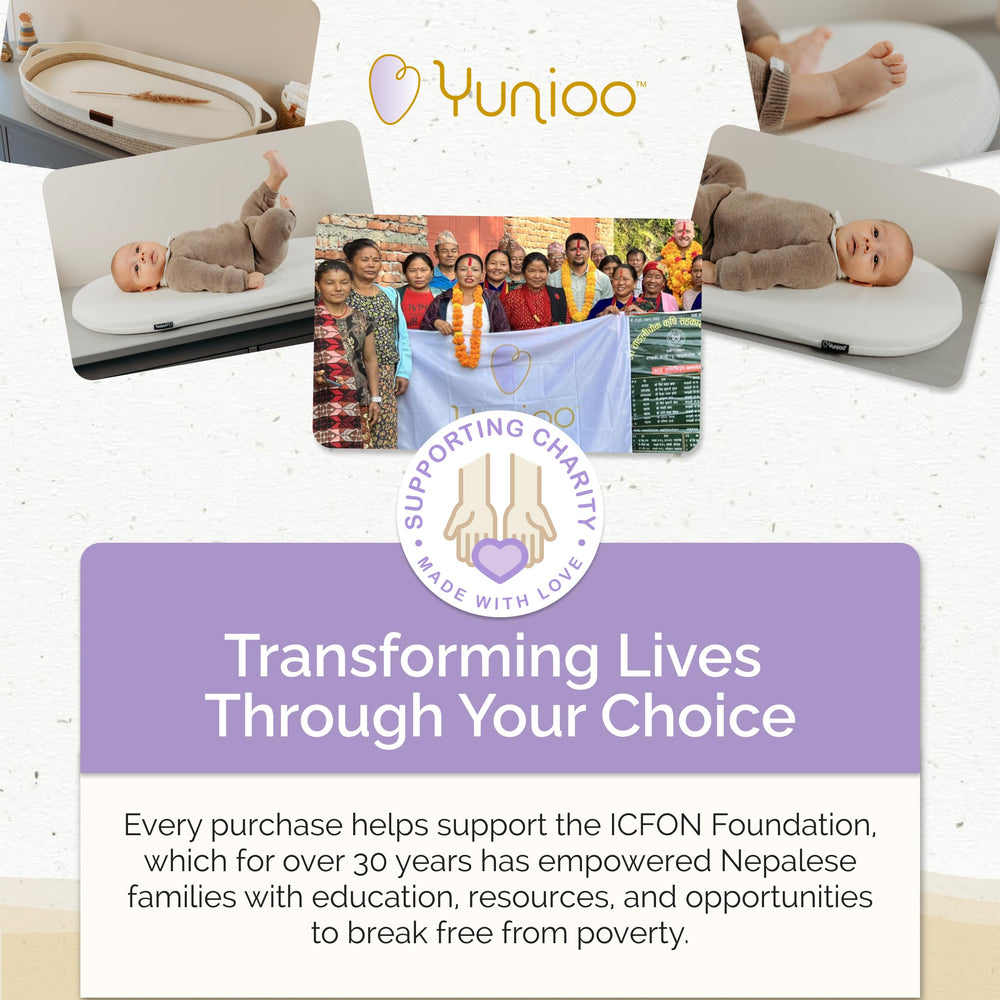 Yunioo charity donation icon indicating support with each purchase