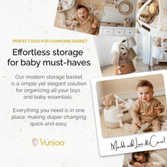 Yunioo diaper caddy car use demonstrates portable storage for on-the-go diaper changes.