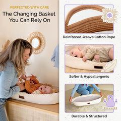 Yunioo Moses basket for newborns offers a cozy, safe space for diapering and snuggling.