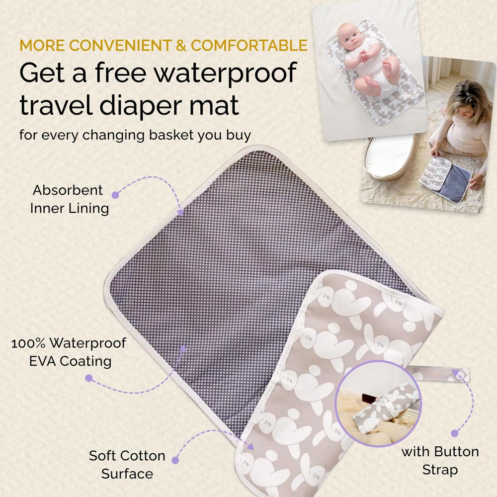 Yunioo premium ultra-soft mattress cover adds comfort during diaper changes.