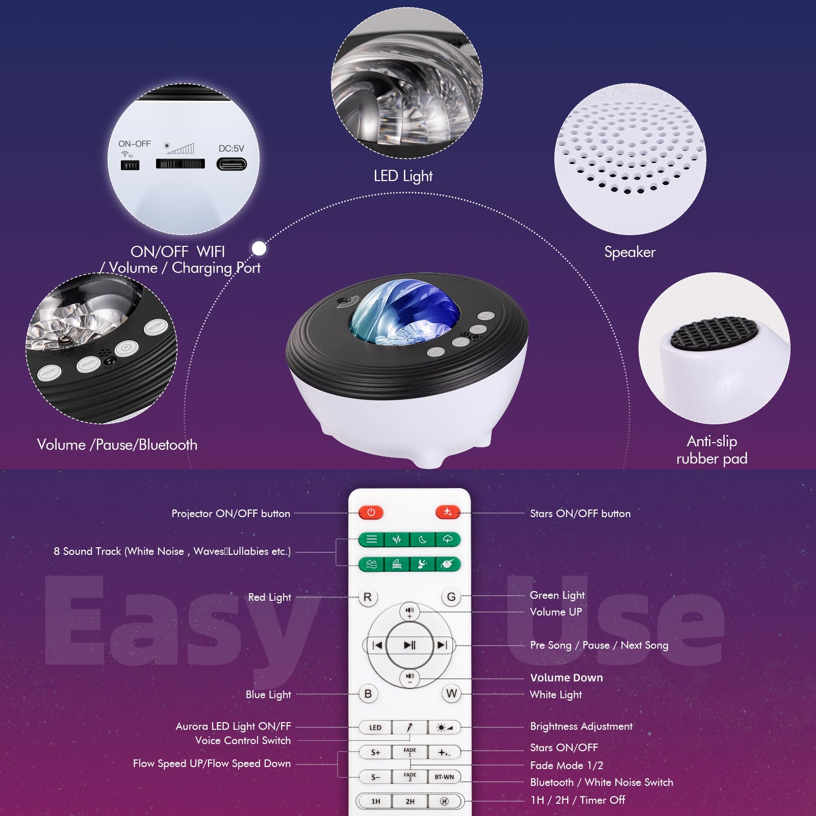 YunLone dimmable night light adjusts brightness for all ages.