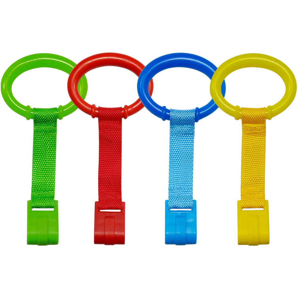 Yuntop crib pull ring red promotes grasping and ready-to-stand exploration.