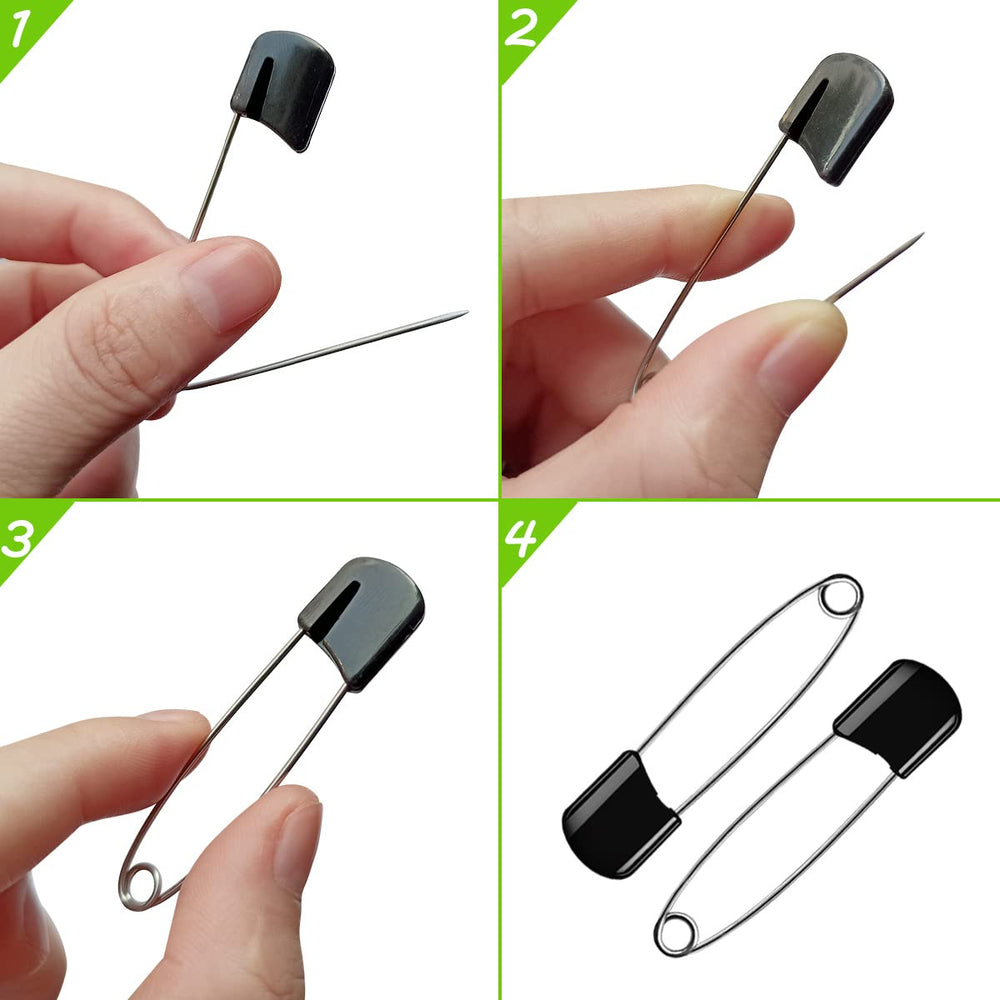 Yuntop diaper pins in use securing a baby's diaper demonstrating secure fastening.