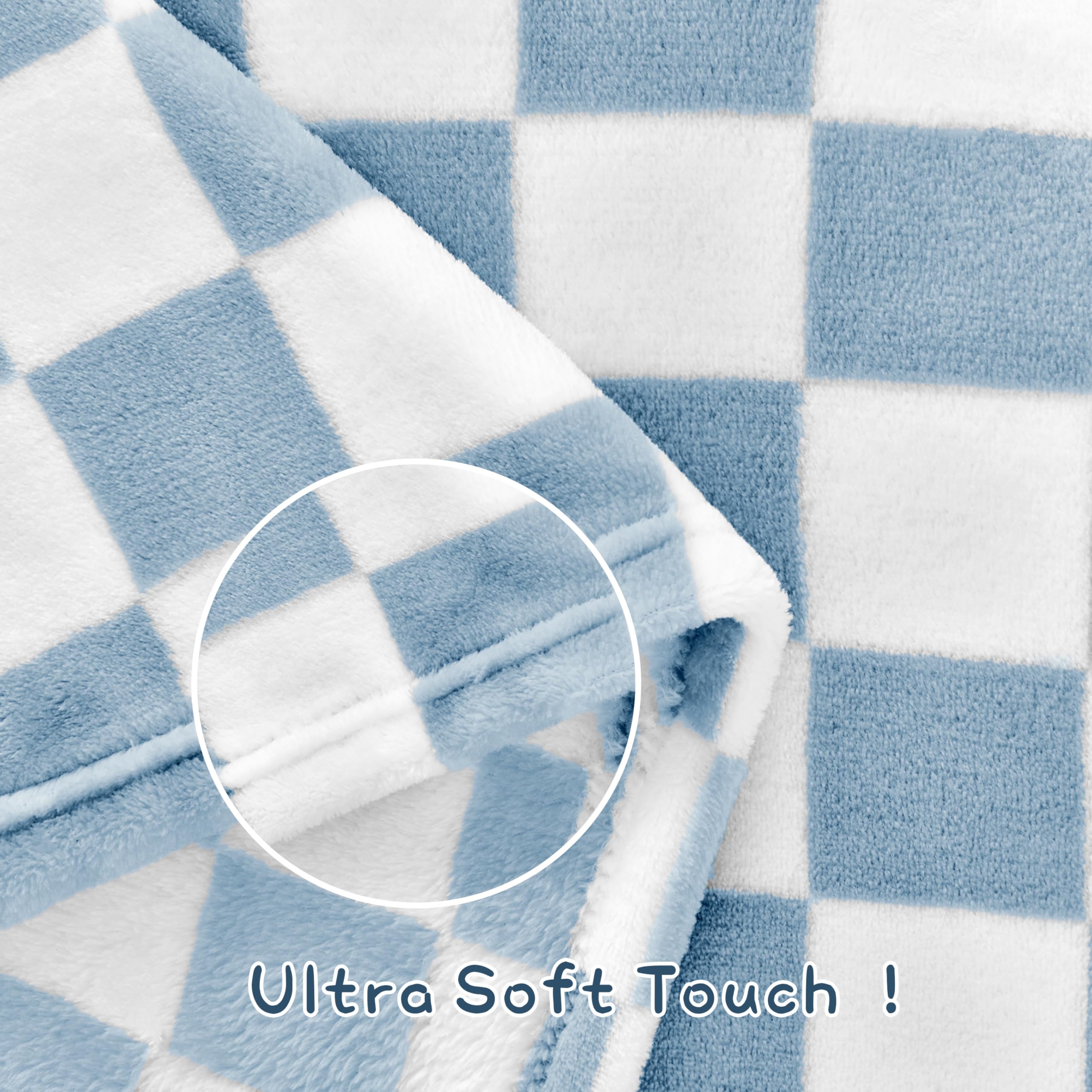 Yurhap checkered baby blanket blue nursing cover scenario describing gentle skin safe layer.
