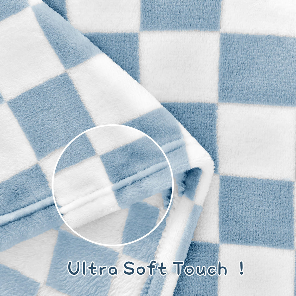 Yurhap checkered baby blanket blue nursing cover scenario describing gentle skin safe layer.