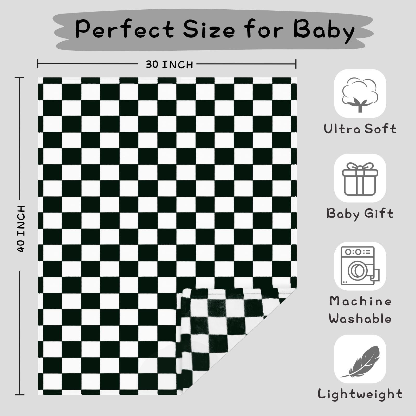 Yurhap checkered baby blanket used for a cozy cuddle moment