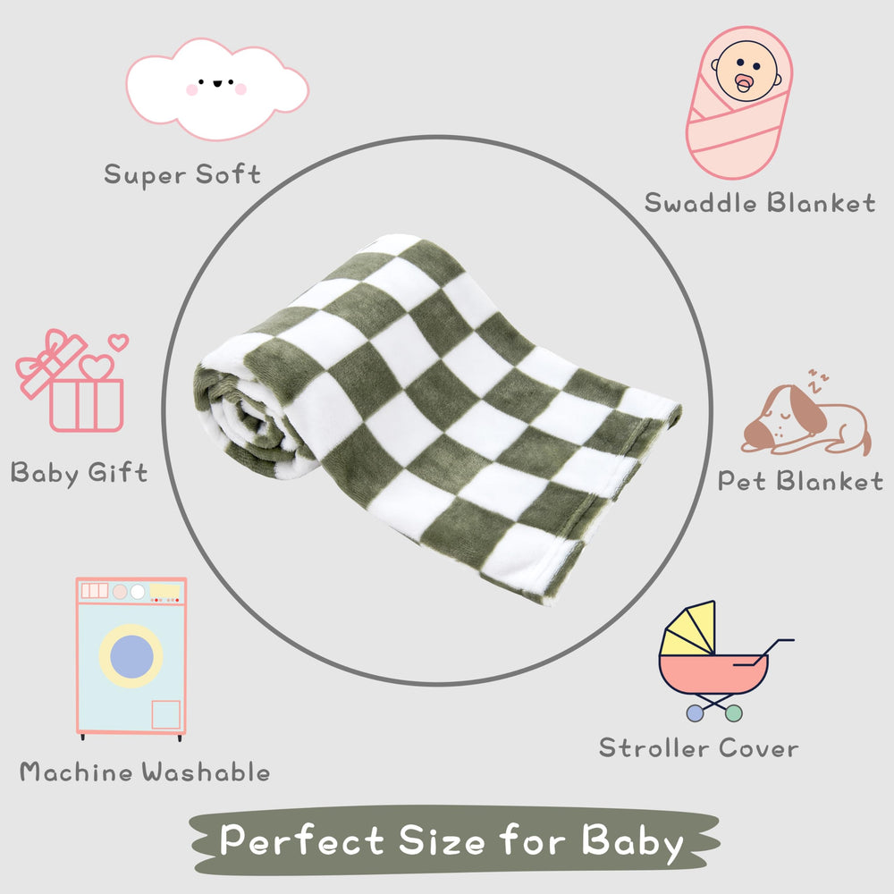 Yurhap checkered baby blanket swaddle-ready for gentle wrapping