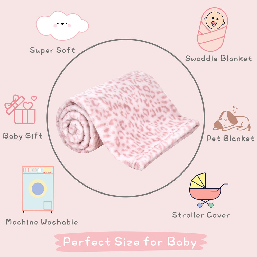 Yurhap leopard print baby blanket travel scenario with stroller versatility