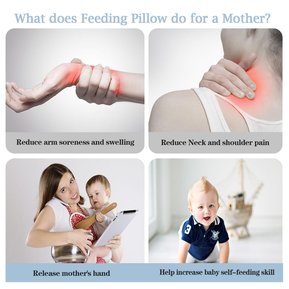 YURRLFUA feeding support cushion parent-held-bottle use shows hands-free feeding during bottle time.