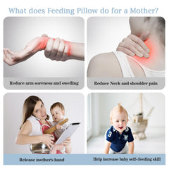 YURRLFUA feeding support cushion parent-held-bottle use shows hands-free feeding during bottle time.