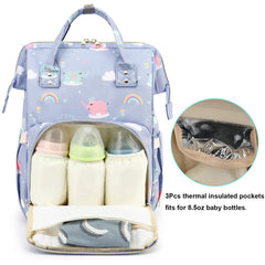 Yusudan Elephant Diaper Bag Backpack back zipper access for fast mom-friendly retrieval
