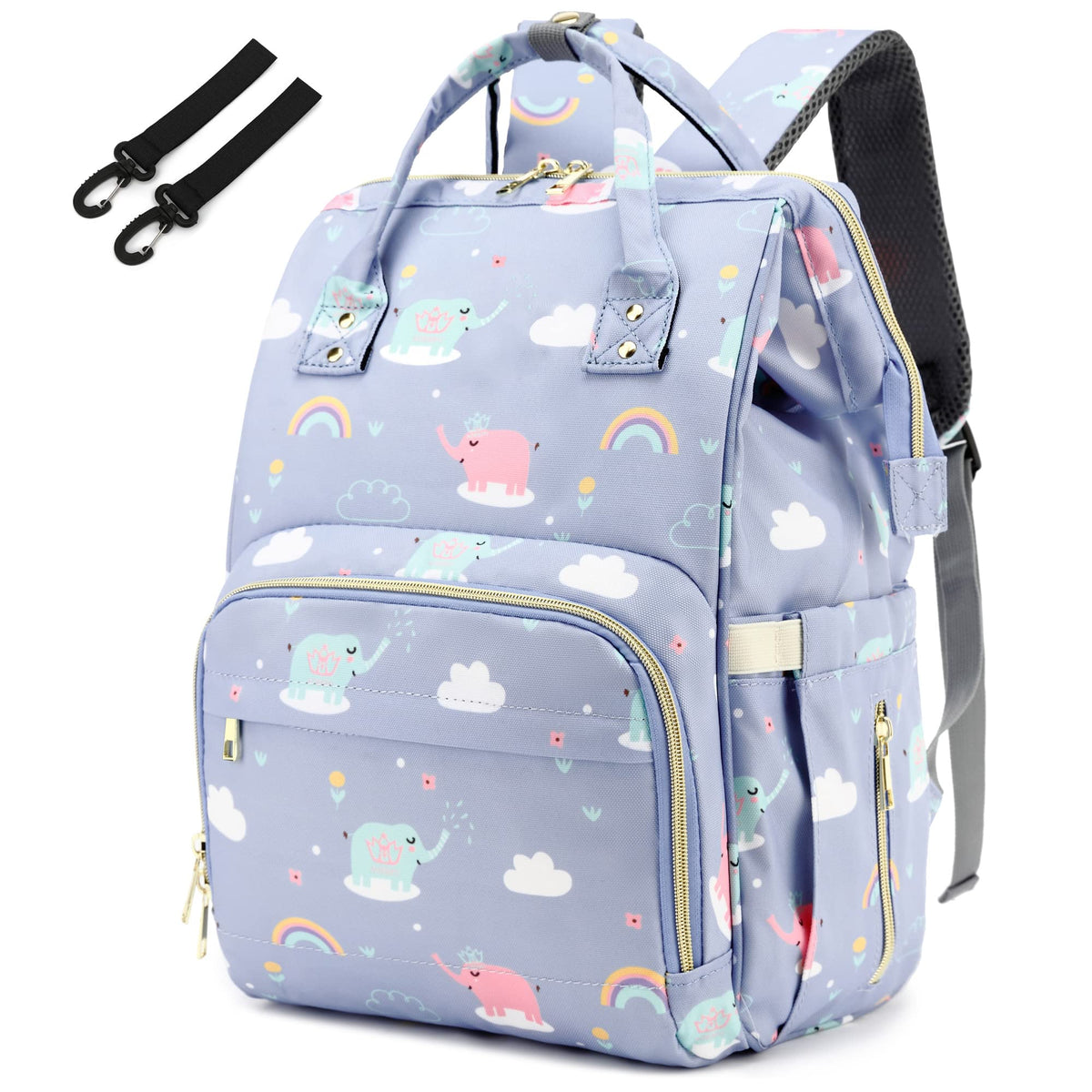 Yusudan Elephant Diaper Bag Backpack main compartment for quick baby essentials access