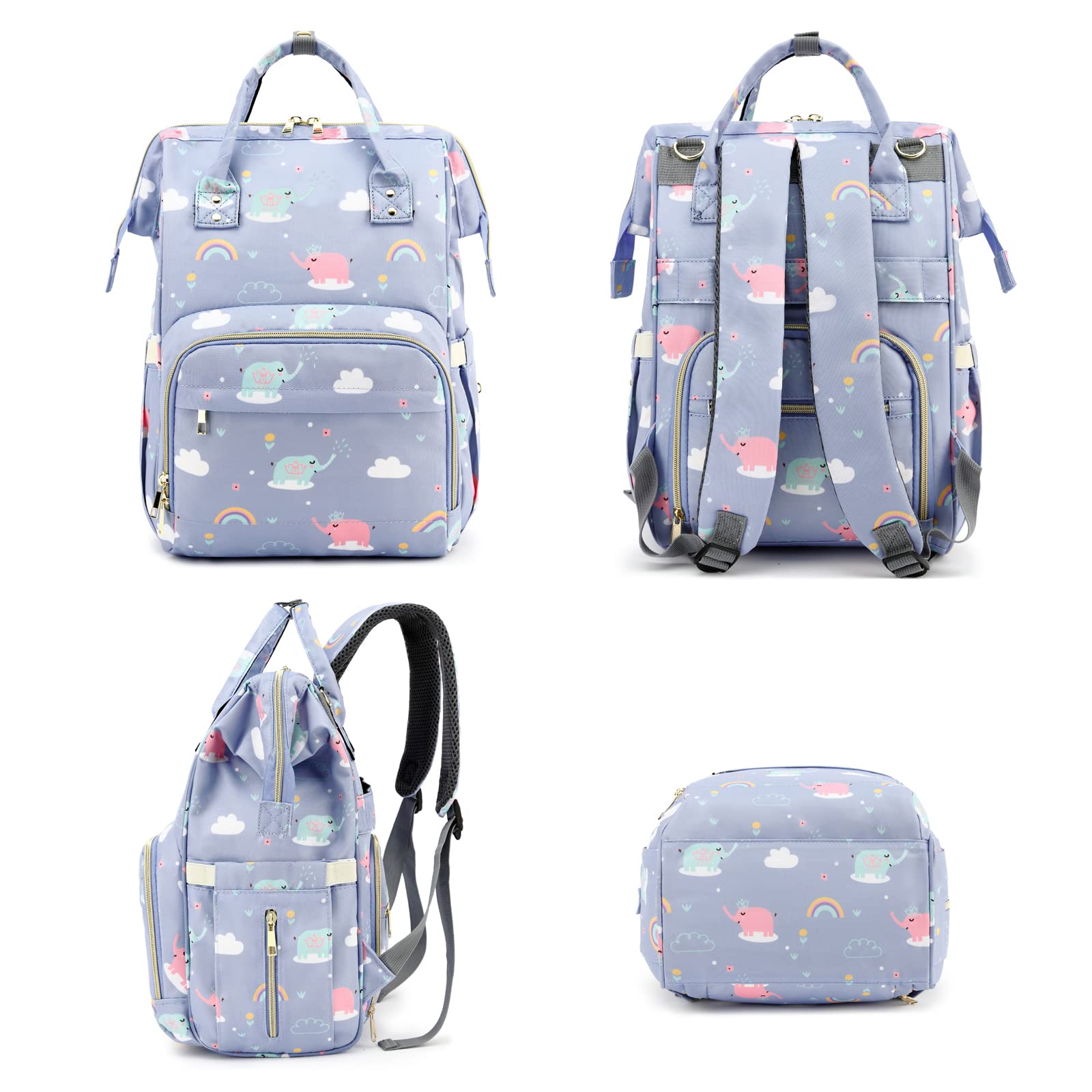 Yusudan Elephant Diaper Bag Backpack convenient for moms on the go