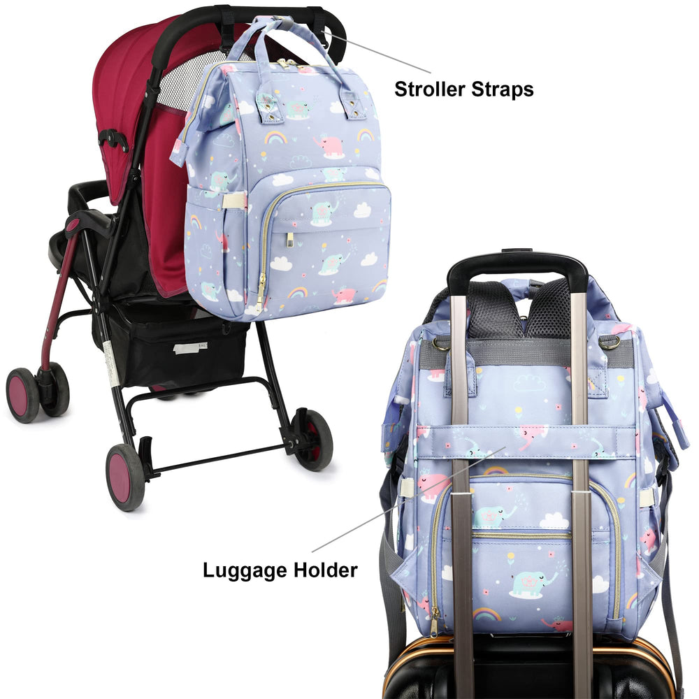 Yusudan Elephant Diaper Bag Backpack waterproof oxford material resists spills