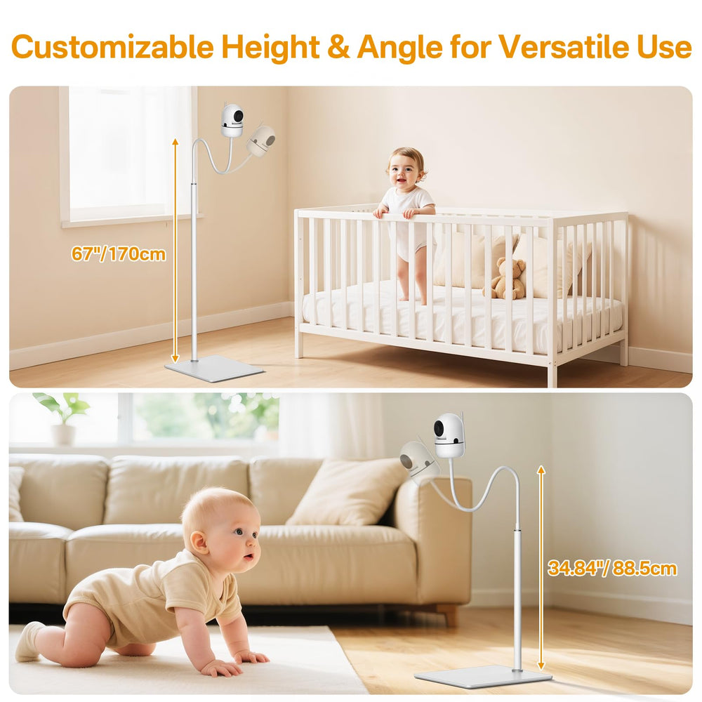Yususipa flexible gooseneck angle view enables precise camera positioning for baby monitoring.