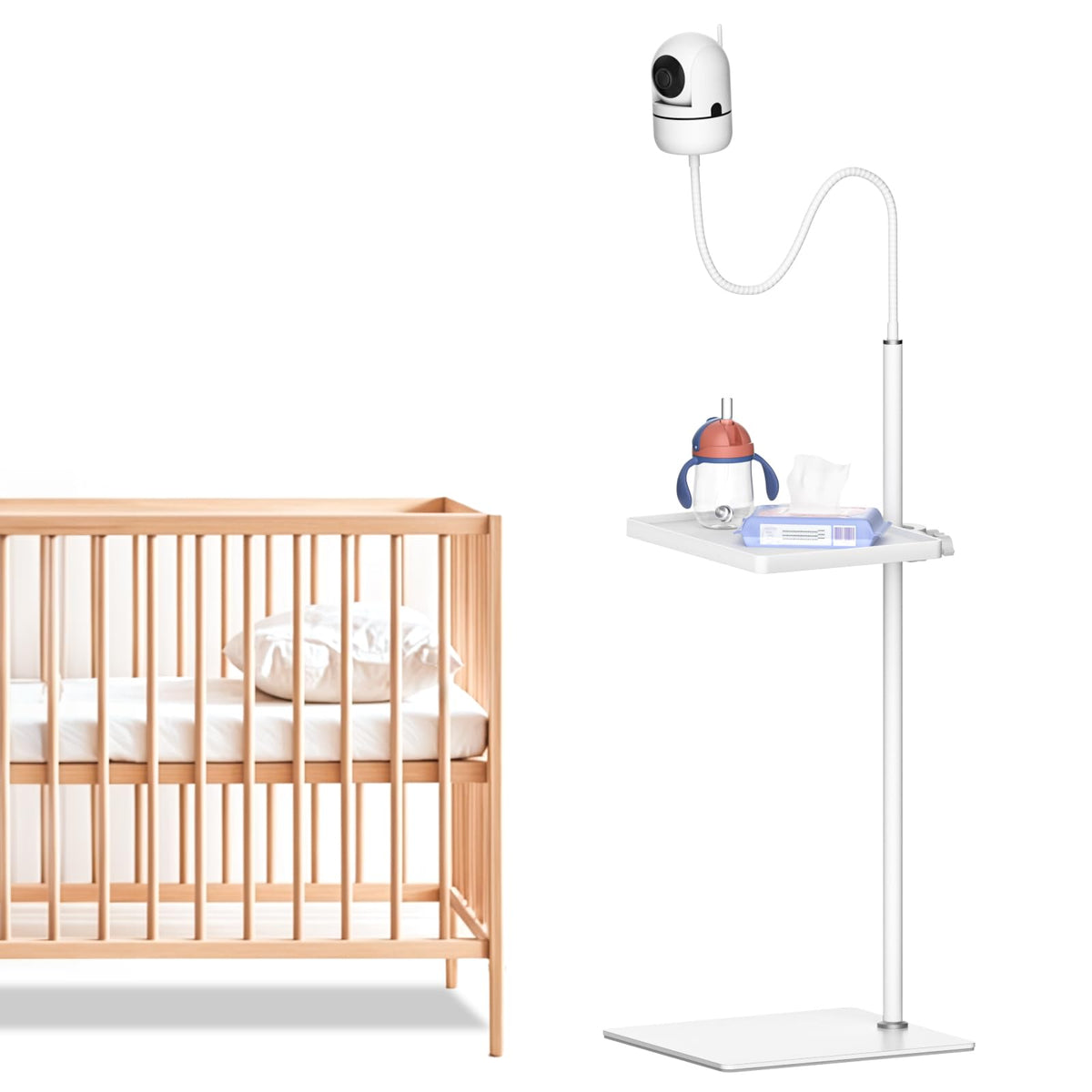 Yususipa height adjustable stand front view highlights universal compatibility with most baby monitors