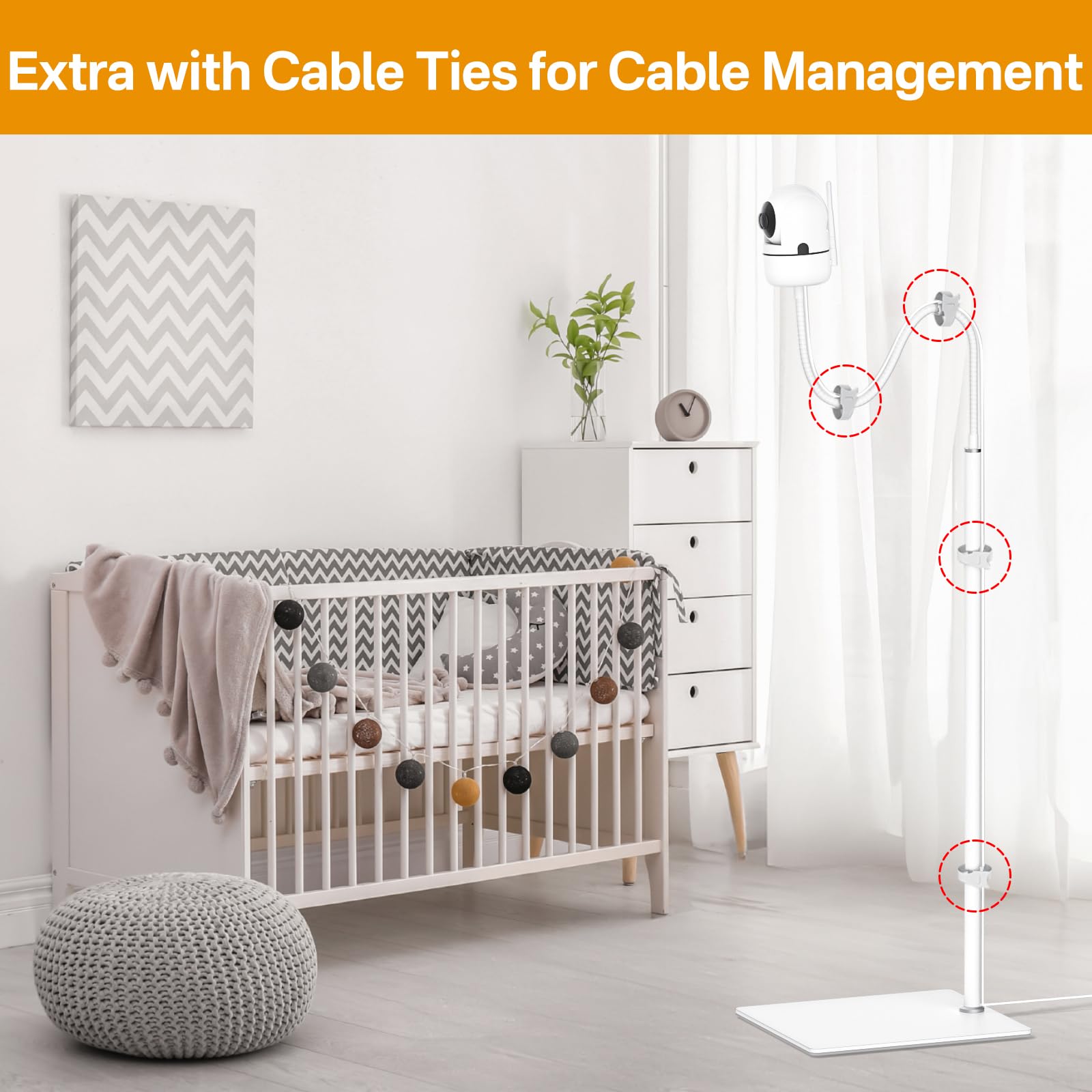 Yususipa organized space keeps essentials within reach around the baby monitor setup.