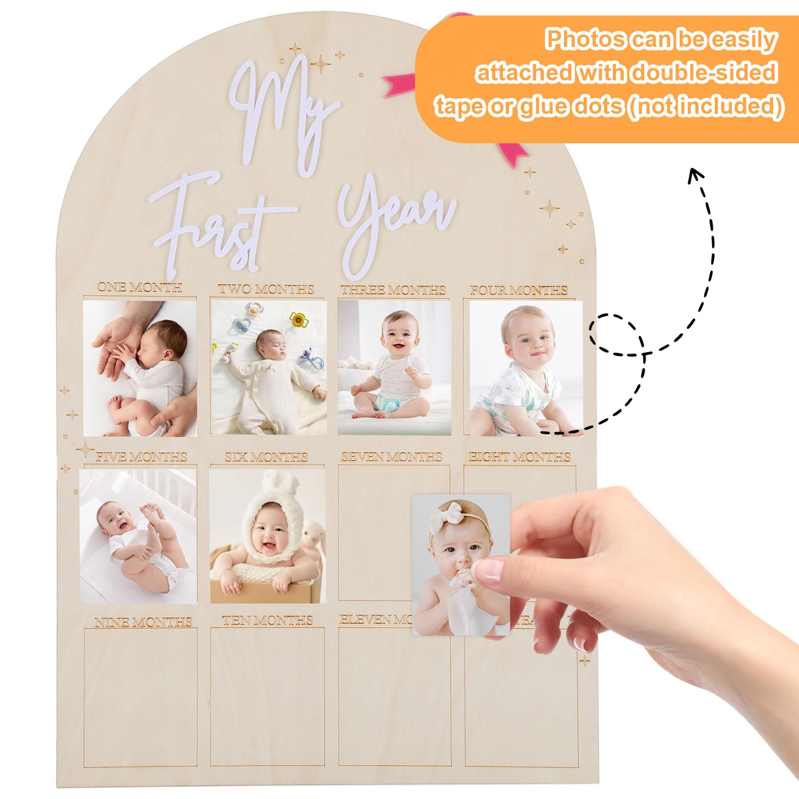 Yuuchoringee first year milestones photo board wall-hang option in a nursery