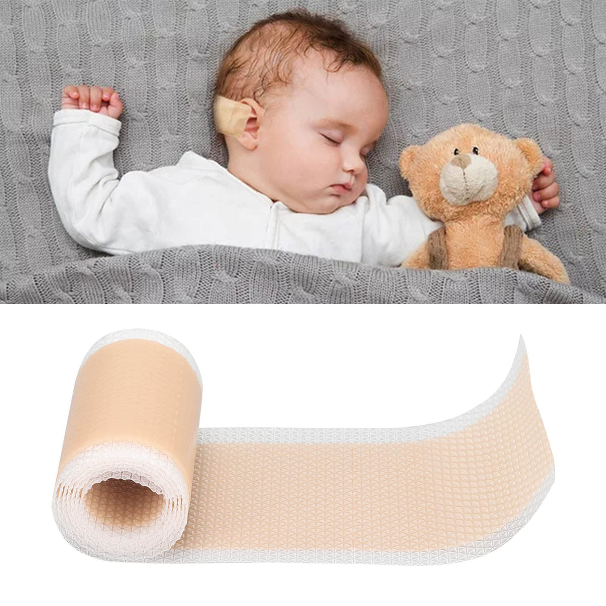 YUYTE baby auricle patch roll with soft silicone tape for gentle ear adjustments.