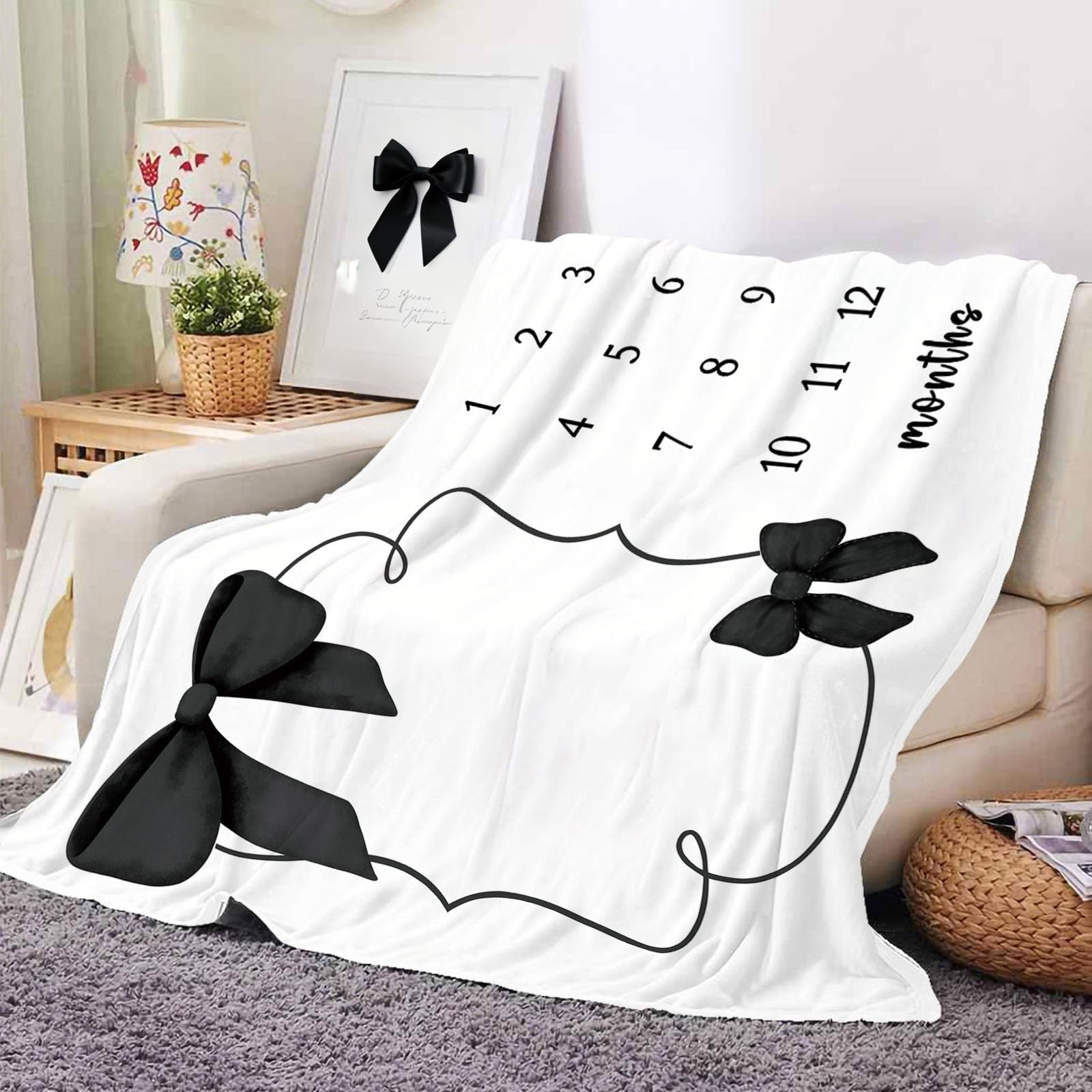 Yuzioey Baby growth photo setup versatile as swaddle, playmat, or crib blanket.