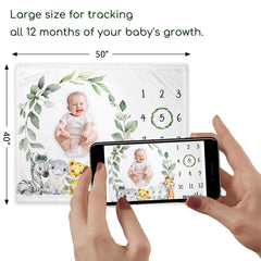 Yuzioey safari animals design displayed as a cozy newborn swaddle and play surface.