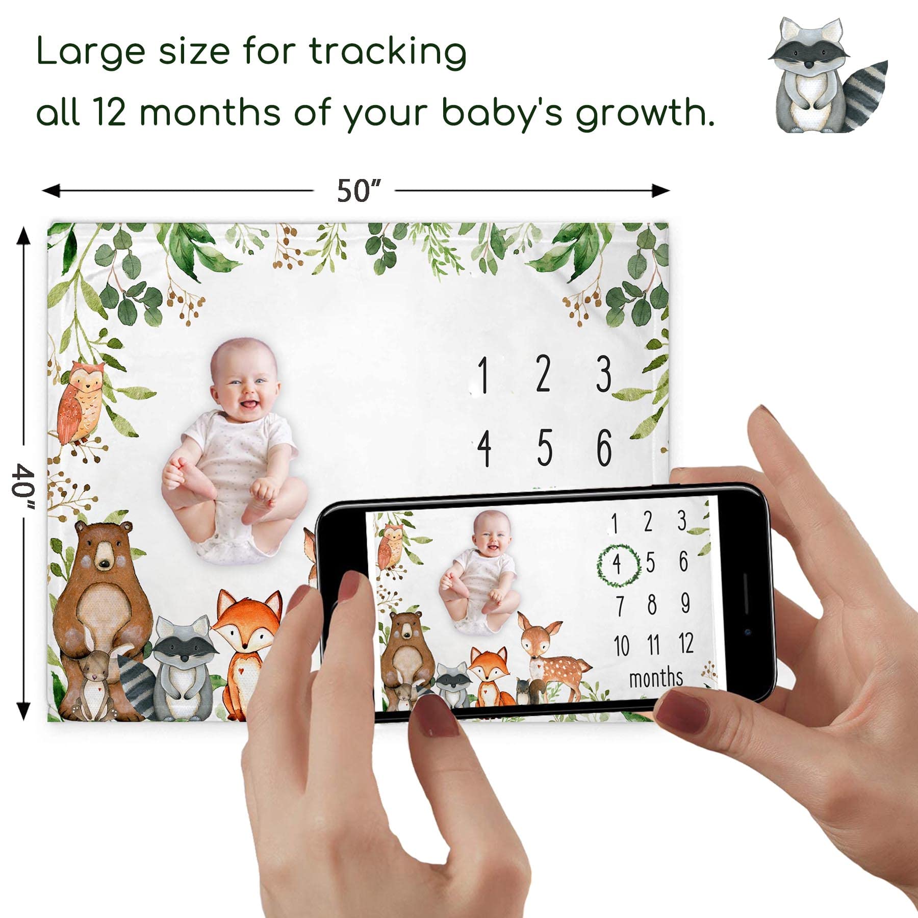 Yuzioey milestone marker with blanket to track growth milestones
