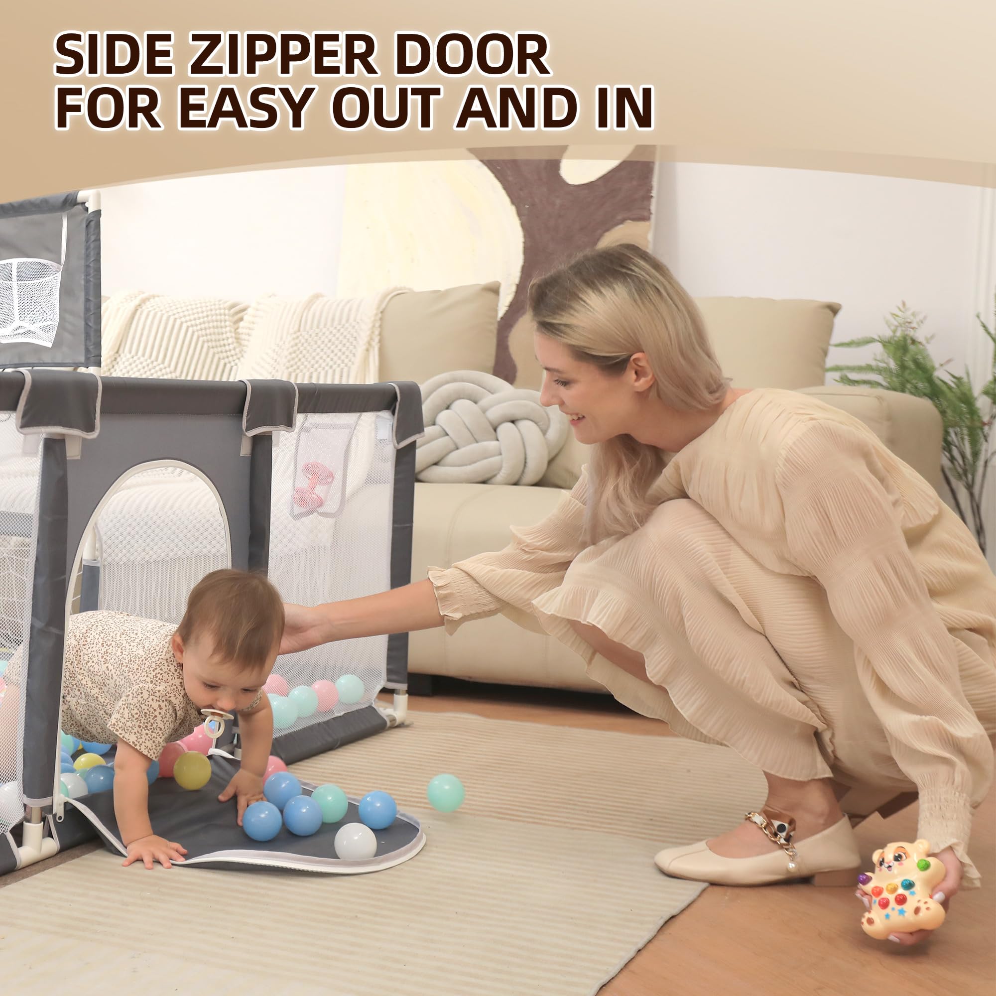 YVDRG Playpen indoor-outdoor use image demonstrates versatile setup