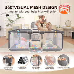 YVDRG Playpen safety design image emphasizes sturdy materials and non-slip base