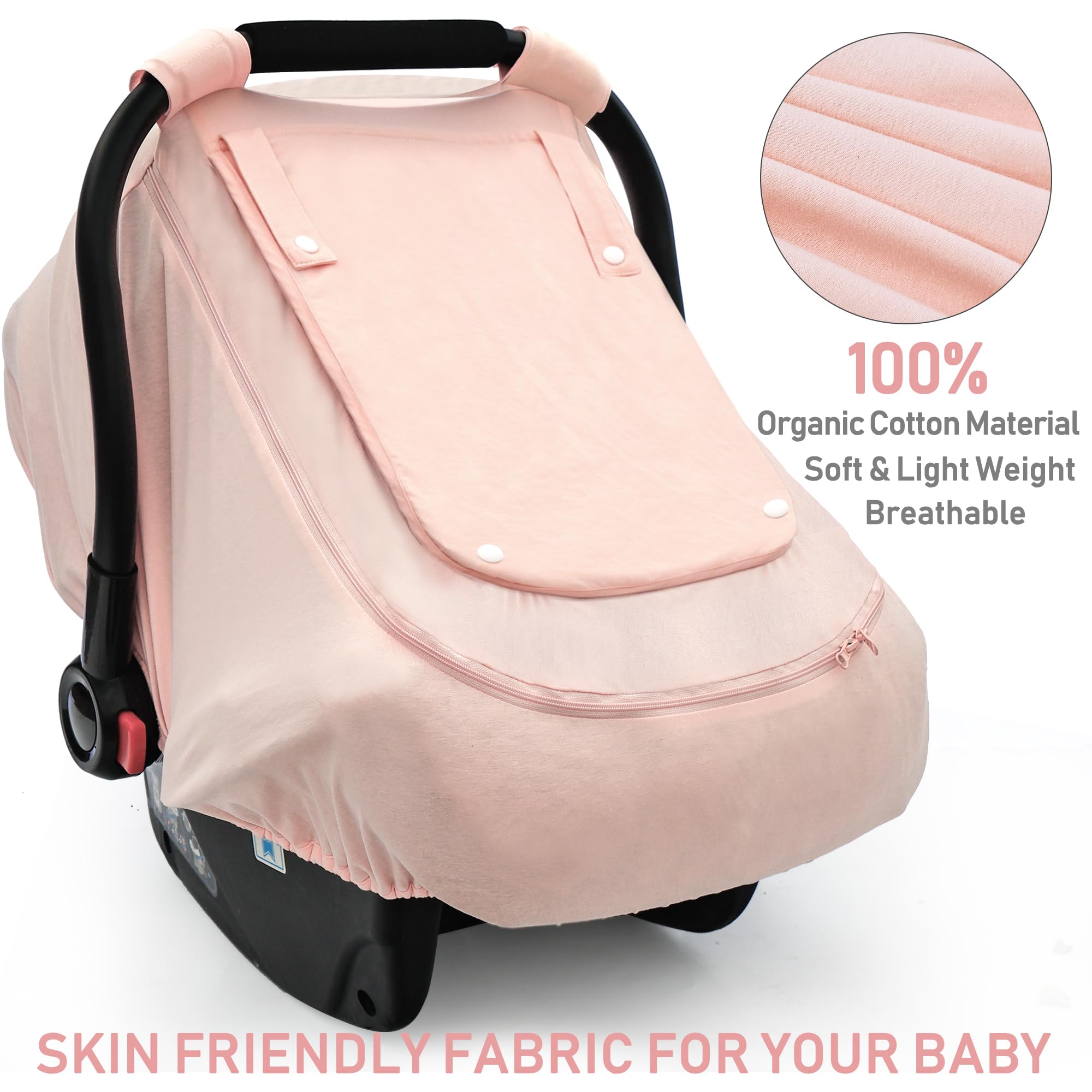 YVMVDV pink mesh window design keeps baby cool and visible.