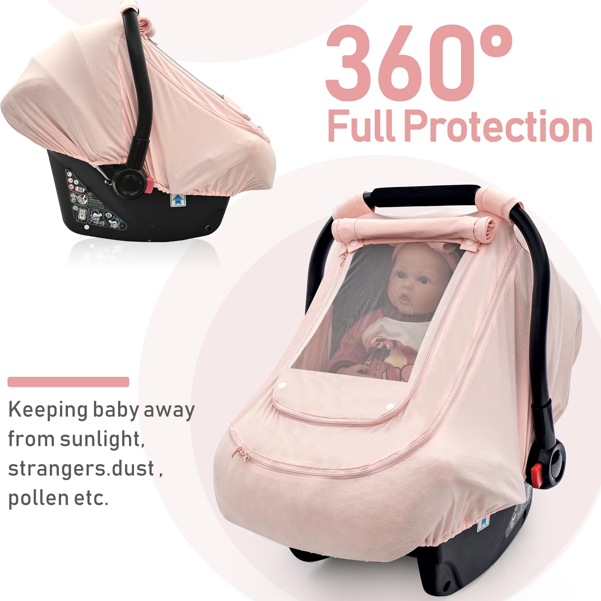 YVMVDV pink gift-ready car seat cover for new moms.