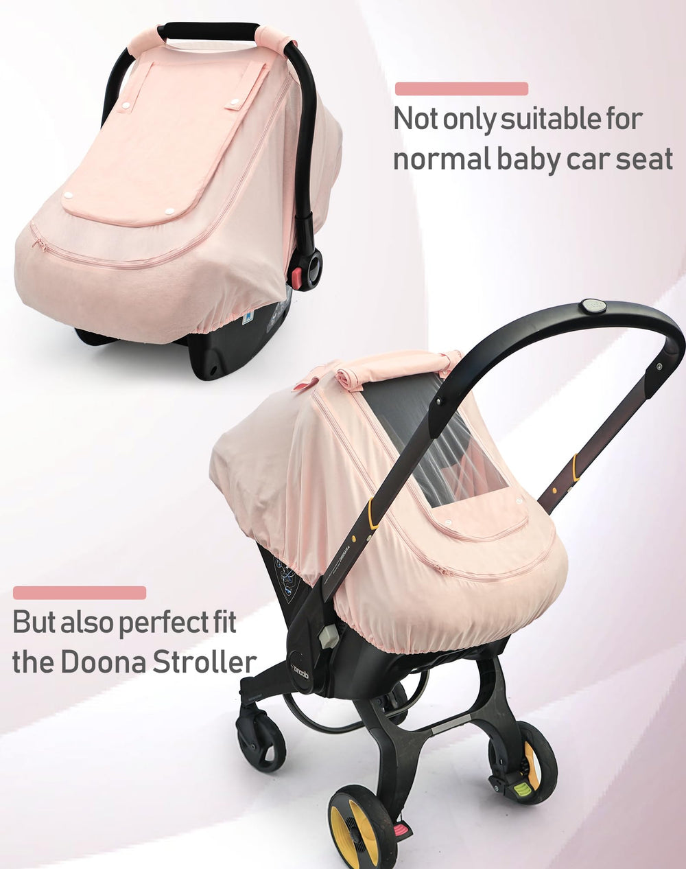 YVMVDV pink universal-fit cover works with Chicco and other seats.