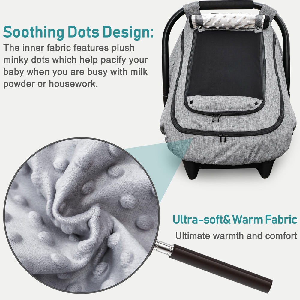 YVMVDV soft inner minky dot fabric closeup gentle touch