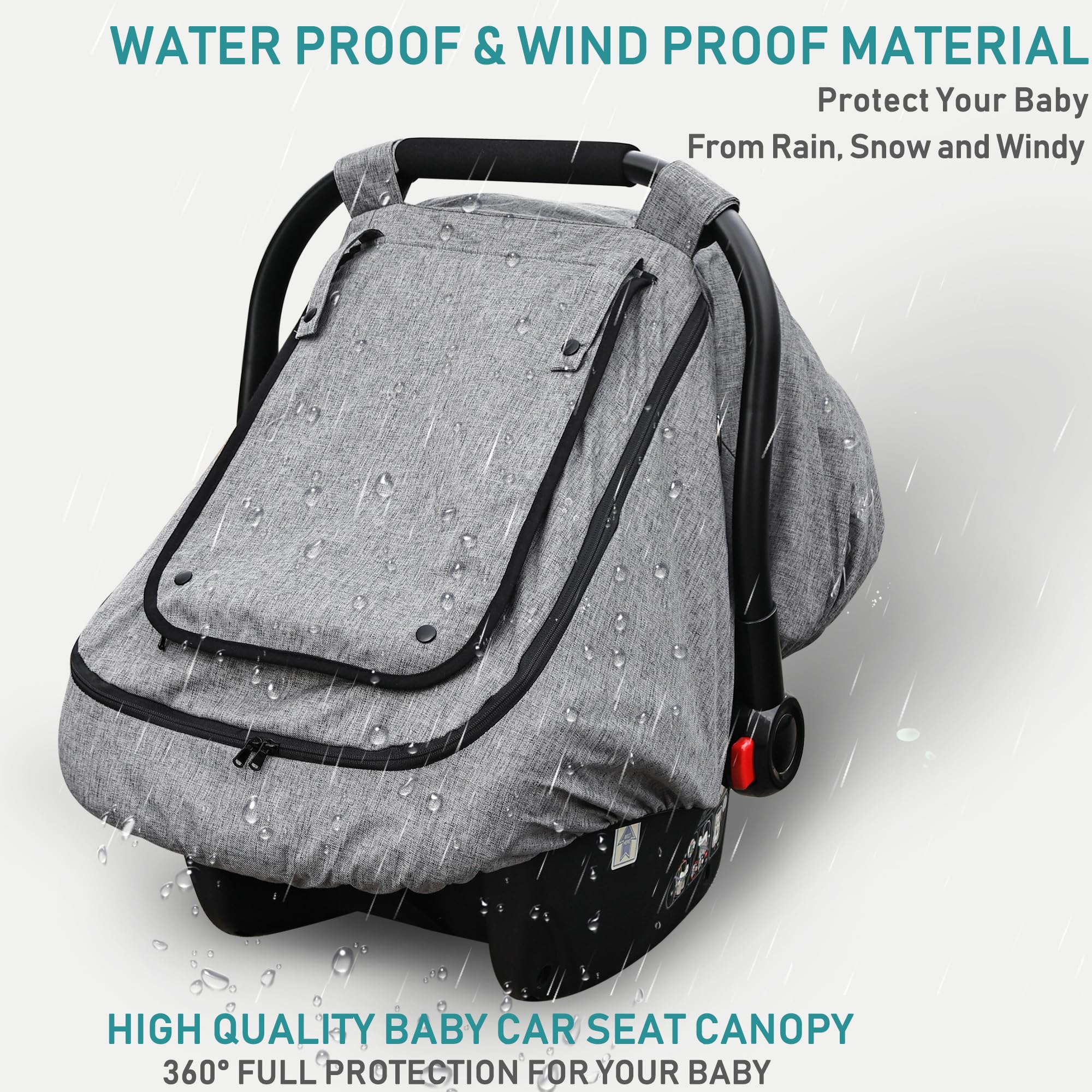 YVMVDV patented cold weather canopy closeup highlighting premium fabric and warmth