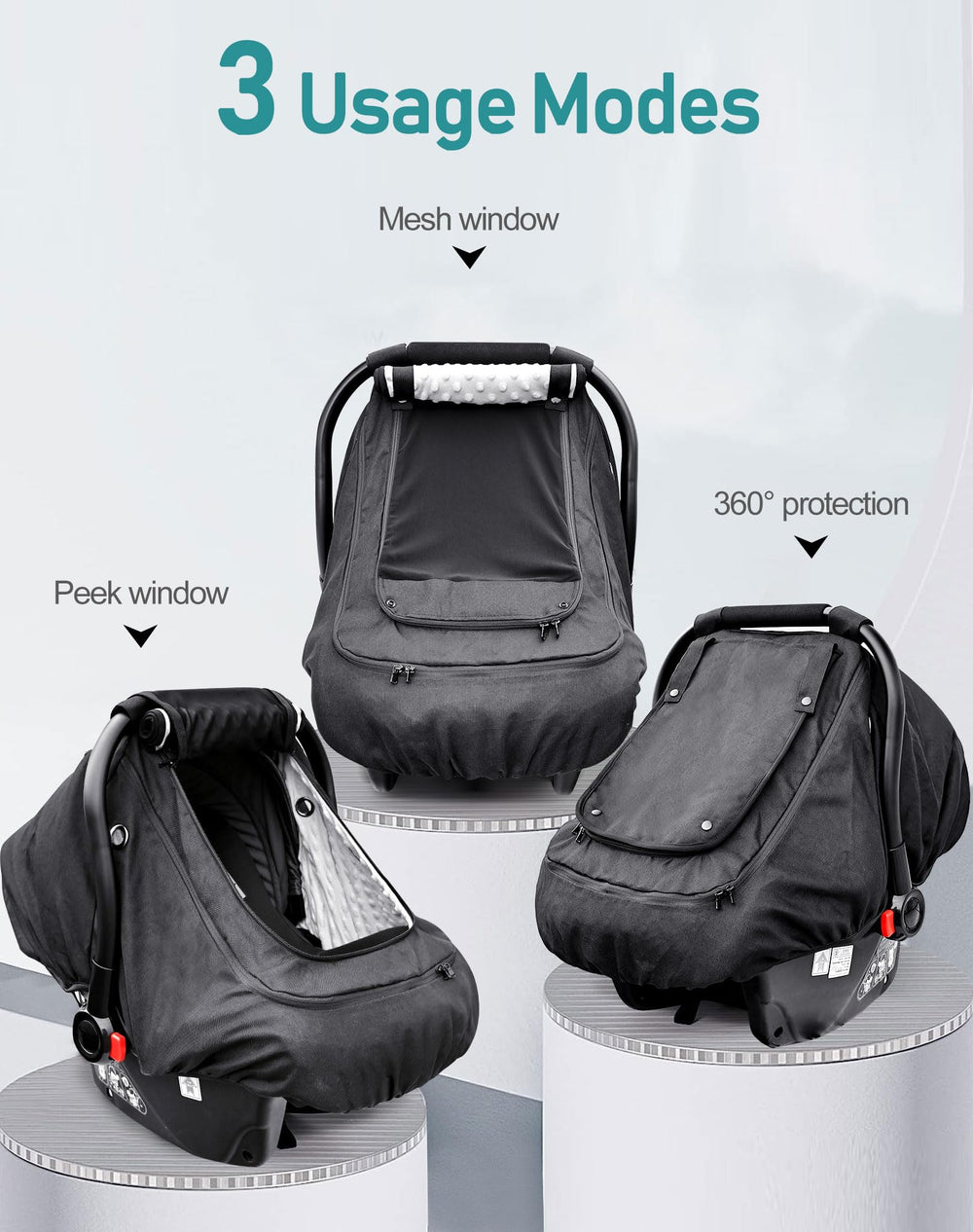 YVMVDV stroller use as sun shade and wind protection on outings.